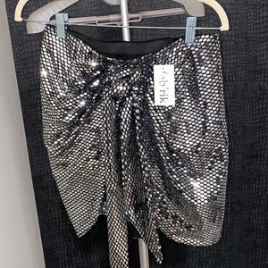Sequin silver Mini Skirt